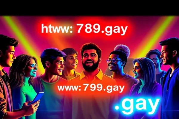 Empowering scene showcasing LGBTQ+ community members connected through https://789f.gay on sleek devices in a brightly colored urban environment, emphasizing unity and technology access.