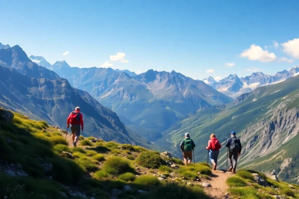 Active trekking in Bali's mountains showcasing adventure in natural scenery for outdoor enthusiasts.
