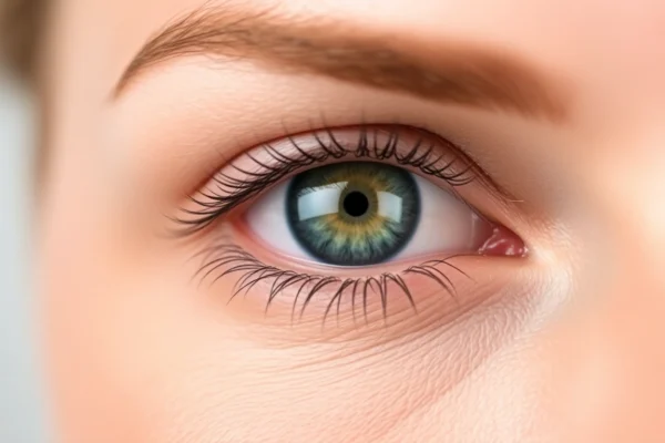 Professional image showing a patient’s eye after Oberlidstraffung Zürich, highlighting youthful, refreshed eyelids and natural look, suitable for clinic promotion.