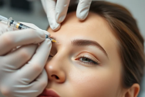 Professional administering Botox Behandlung to smooth facial wrinkles, emphasizing safety and precision.