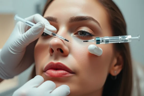 Botulinumtoxin injection being administered by a specialist in a Zurich clinic, showcasing professional and safe aesthetic treatment delivery.