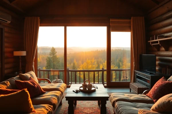 Herbstliche Übernachtung in einer gemütlichen Ferienwohnung mit Blick auf den Thüringer Wald, ideal für Natur- und Ruheliebhaber.