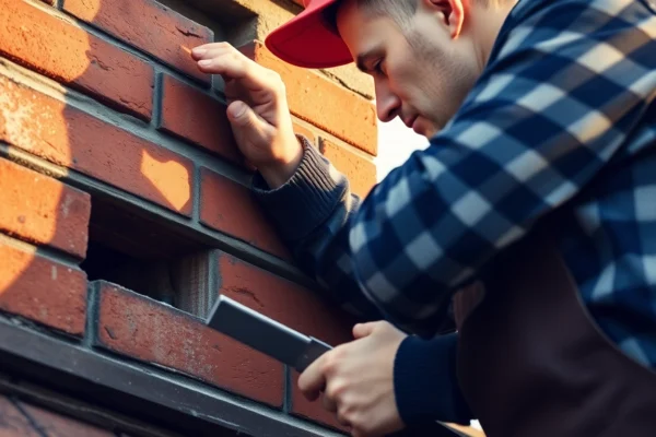 Professional chimney repairs being carried out on a roof to ensure safety and durability.