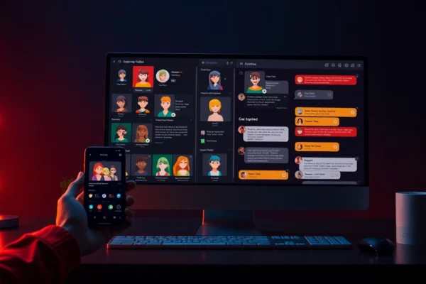 Unlocking the Future of AI Conversations: A Deep Dive into CrushOn AI and 18+ Sex Chat Platforms Digital interface showcasing customizable AI characters on multiple devices with vibrant colors and a high-tech design.