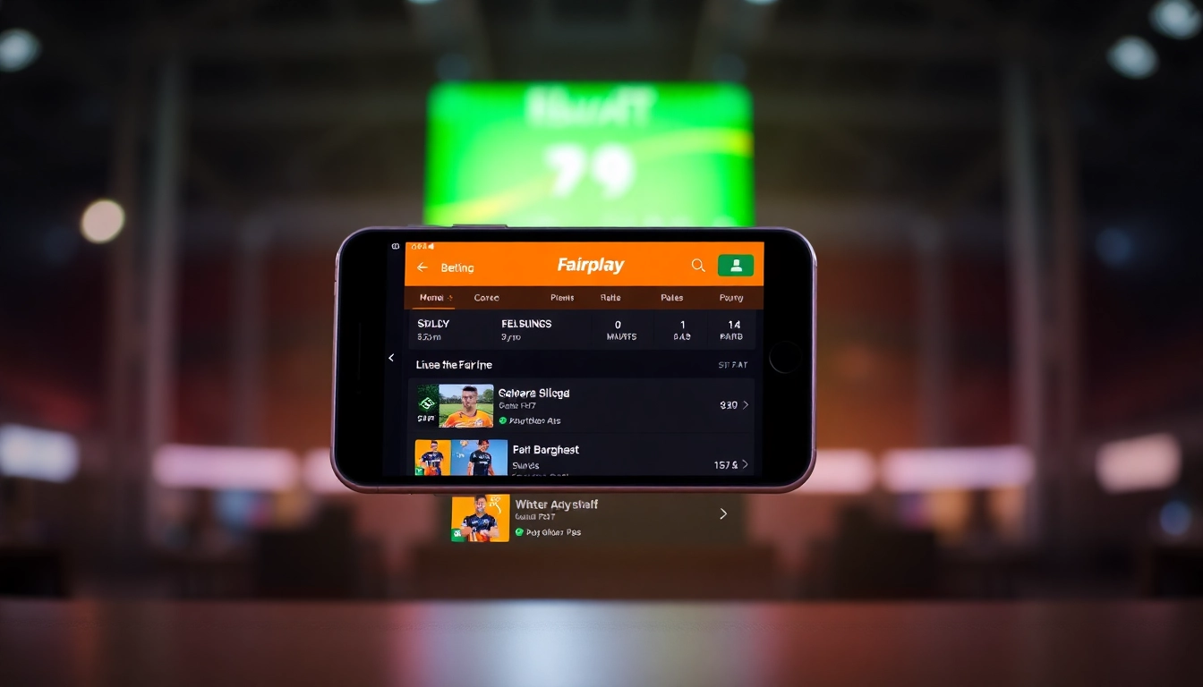 Fairplay app on mobile device demonstrating live sports betting and casino features for Indian users.