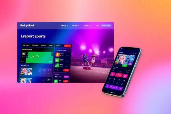 Reddy Anna Book mobile app interface displaying live cricket and football betting options for users, emphasizing real-time updates and secure transactions for seamless betting experience.