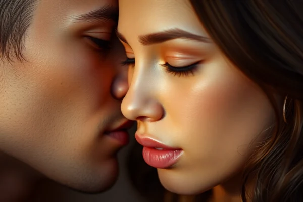 NSFW AI-generated hyper-realistic scene showcasing emotional connection with detailed textures and soft lighting for immersive viewing.