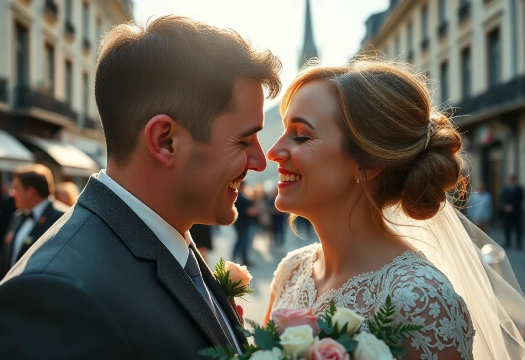 Photographe mariage liège capturing candid, natural moments during a wedding in Liège with scenic city views and joyful atmosphere.
