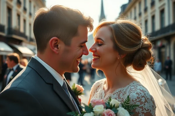 Photographe mariage liège capturing candid, natural moments during a wedding in Liège with scenic city views and joyful atmosphere.