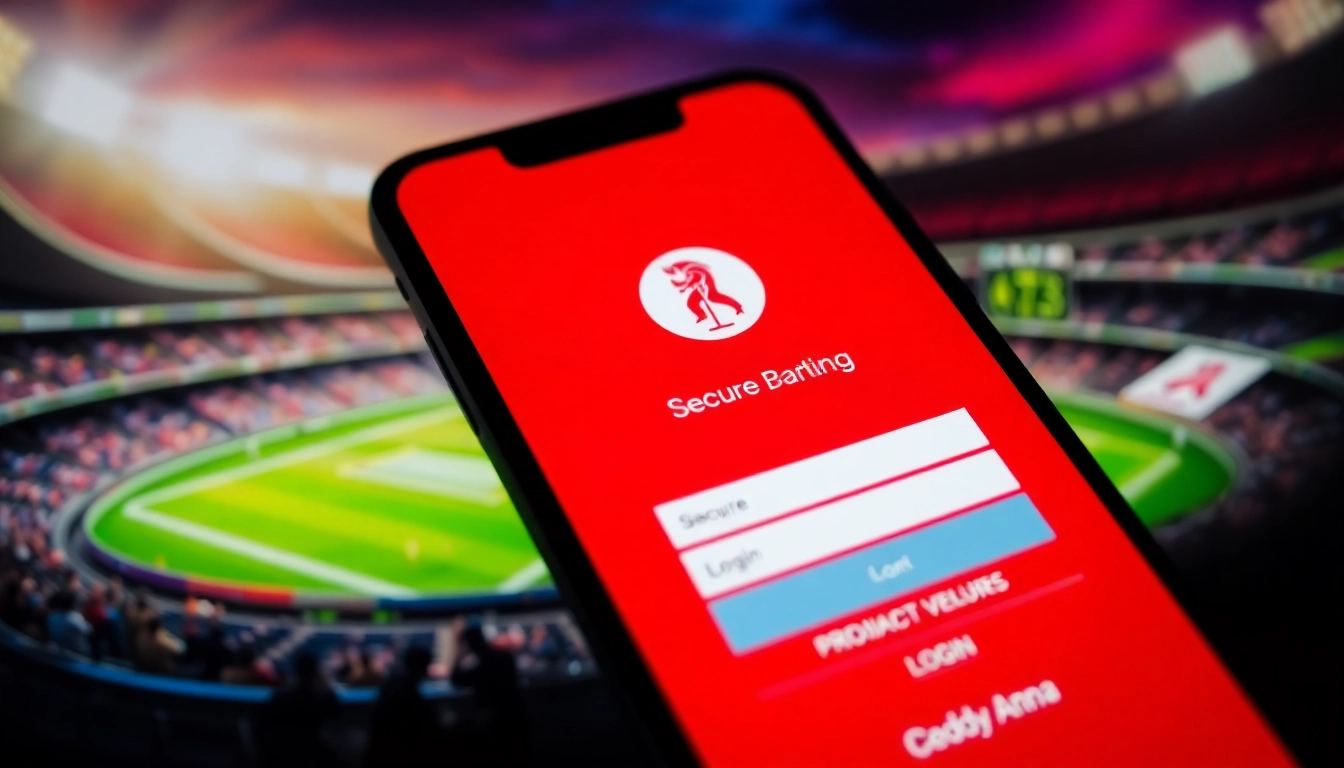 Easy Reddy Anna Login process on a smartphone screen with betting icons and cricket imagery, highlighting security and convenience for users.