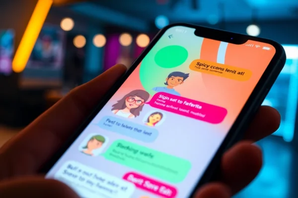 Engaging Spicy AI Chat conversation on smartphone with colorful characters and realistic visuals, illustrating personalized content for users.