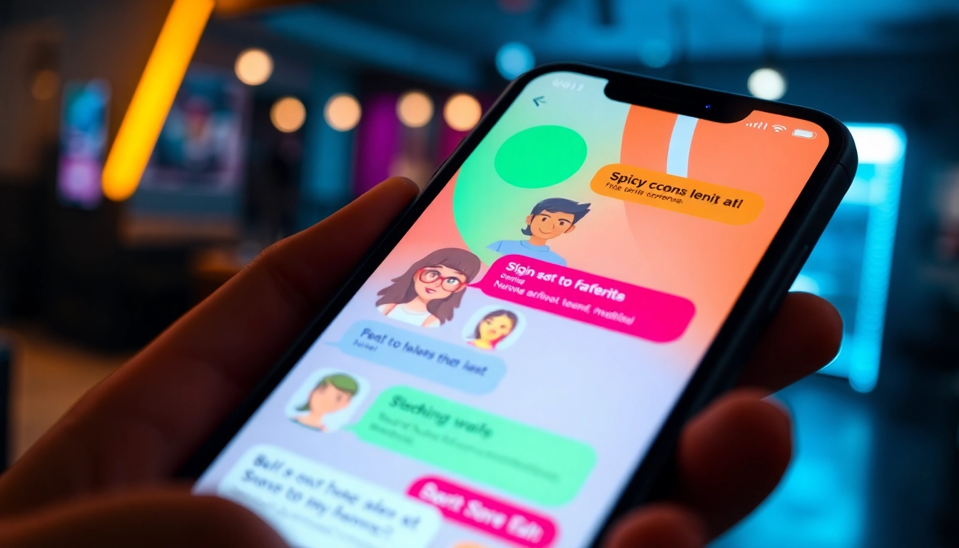 Engaging Spicy AI Chat conversation on smartphone with colorful characters and realistic visuals, illustrating personalized content for users.