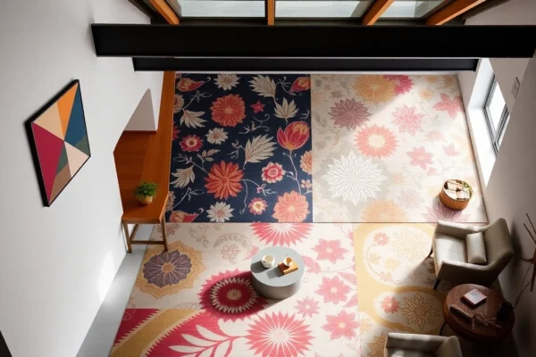 Stunning room featuring vibrant Tappeti moderni Milano enhancing contemporary living space