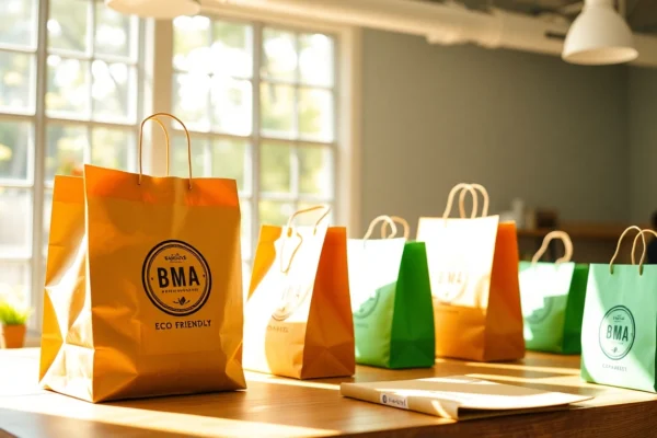 High-quality torba papierowa displayed in eco-friendly packaging process with branding details