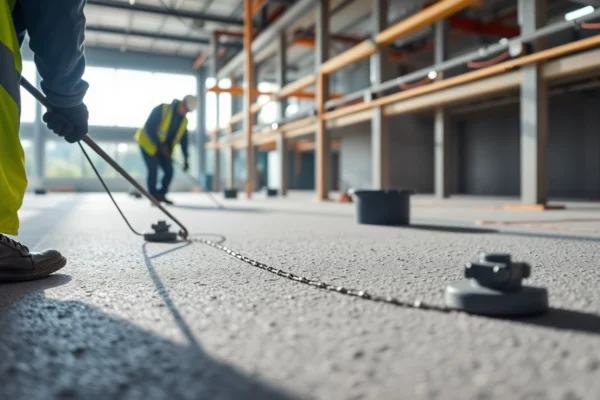 Expert team applying liquid screeding in Birmingham for smooth, durable floors with underfloor