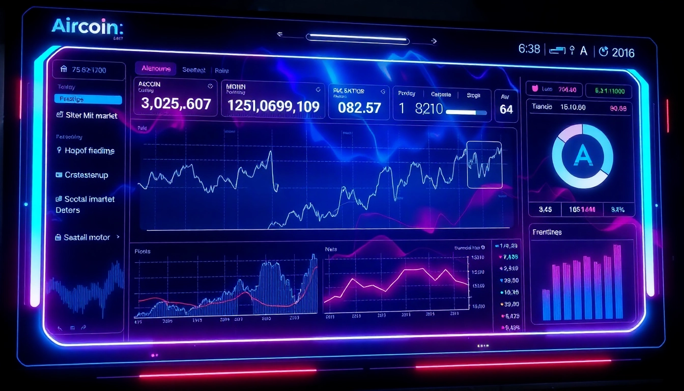 Professional analyzing real-time aicoin market data on a digital financial dashboard with