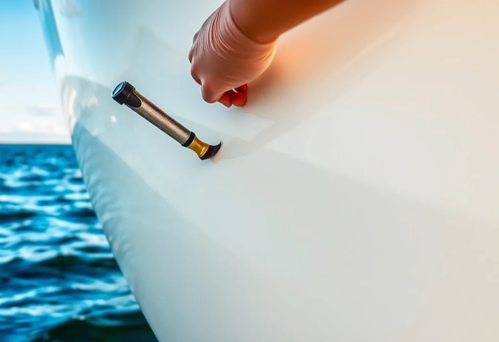 Effektive Boots Versiegelung: Der Schlüssel zum langanhaltenden Schutz Ihrer Wasserfahrzeuge Professional applying Boots Versiegelung to a boat surface to enhance protection and shine with